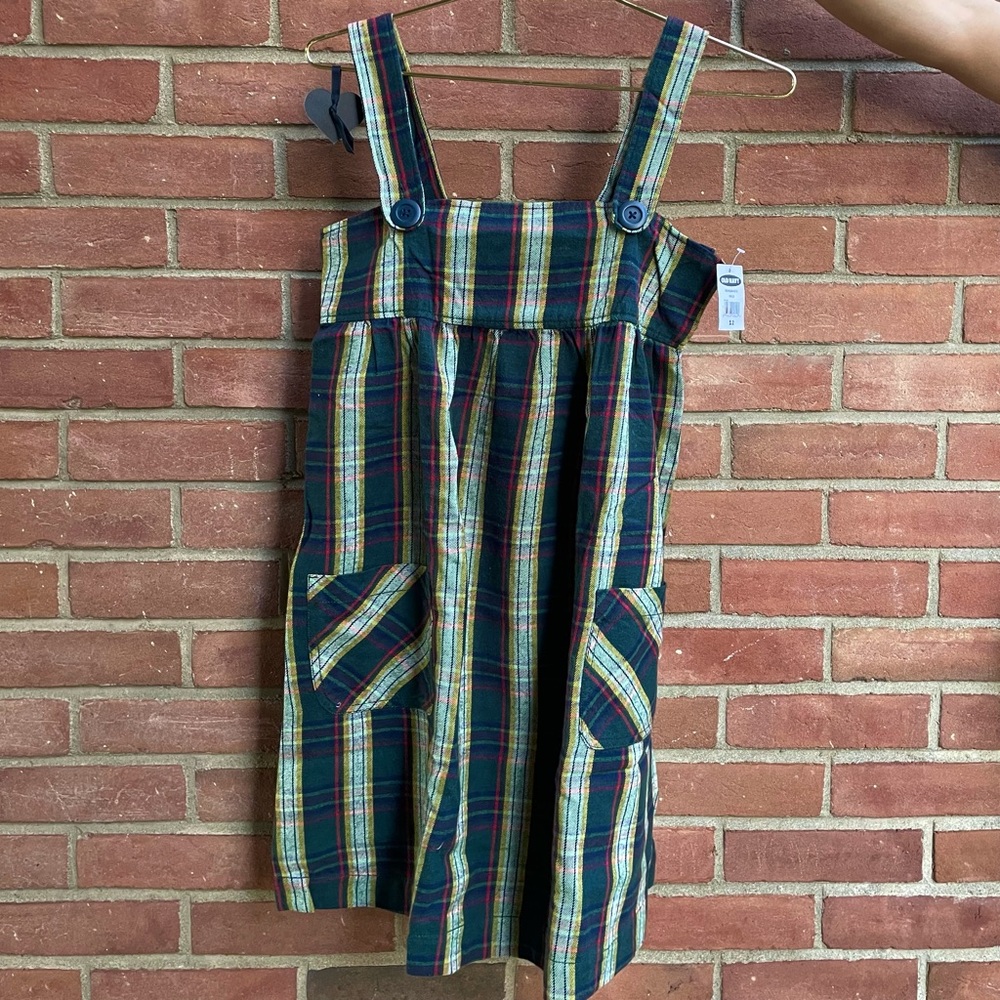 Old Navy Green Plaid Dress - Size Girls 12